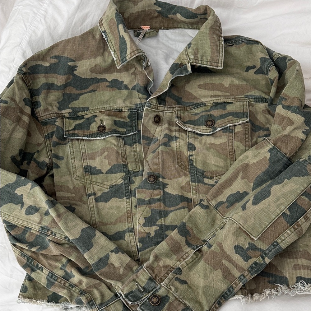 Free People Camouflage Jacket